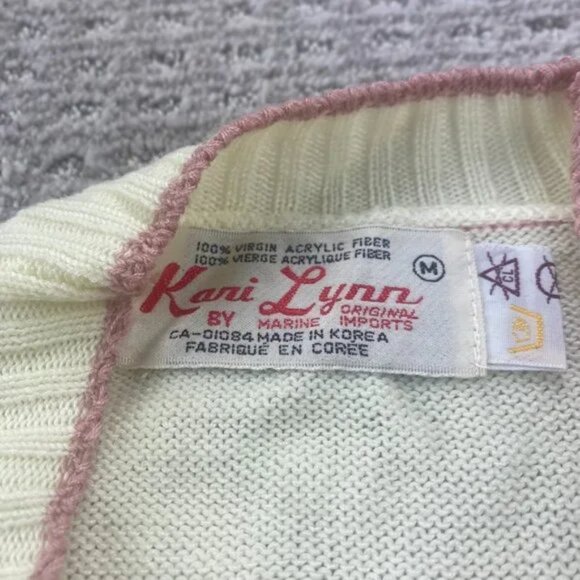 Vintage 70s Sweater Women Medium Yellow Knit Kari Lynn Originals Open No Buttons - Picture 4 of 9